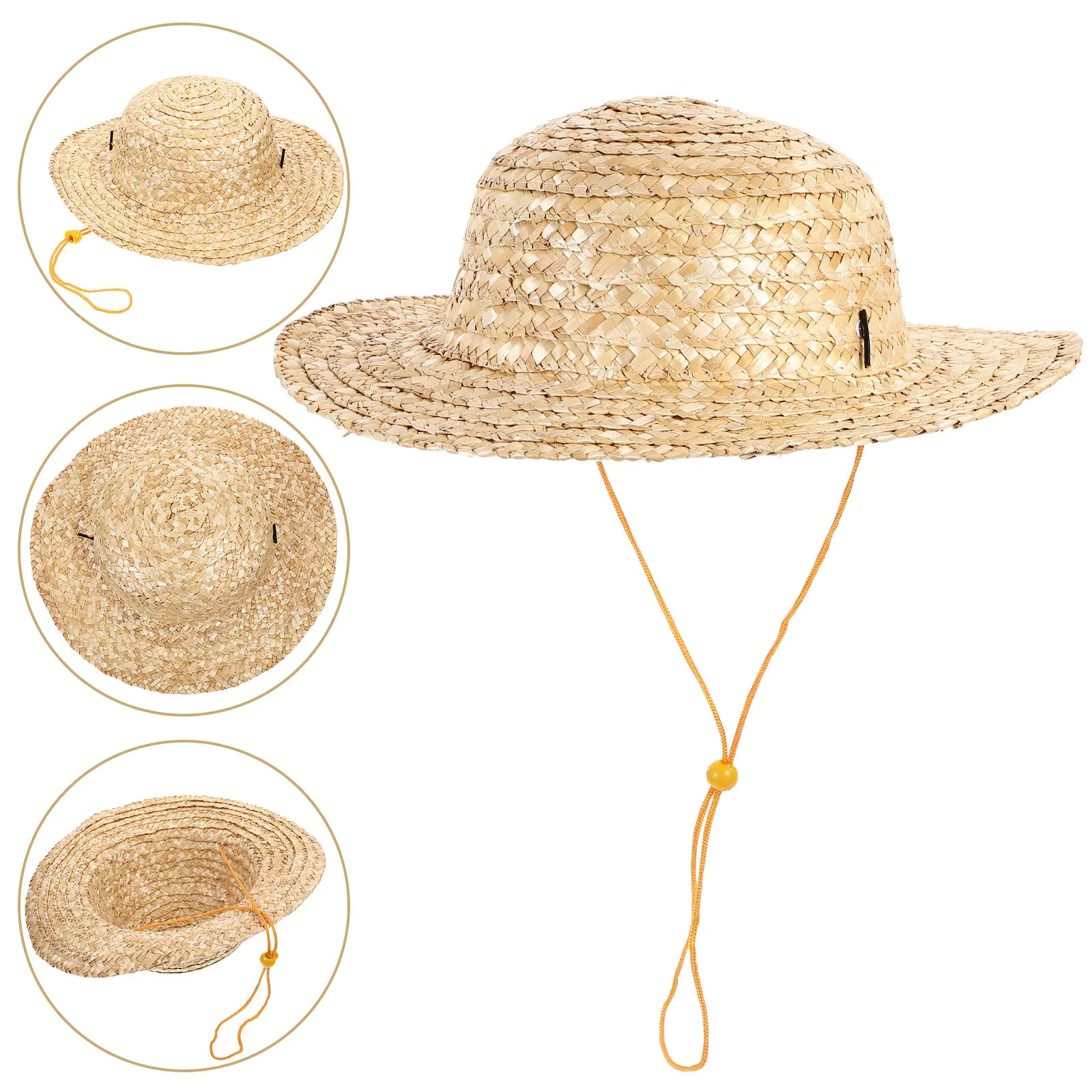 

Woven Hat Youth Brim Hats for Kids Straw Children Baby Girls Toddler Outdoor Weaving Beach Straw Hat Western Party Decoration