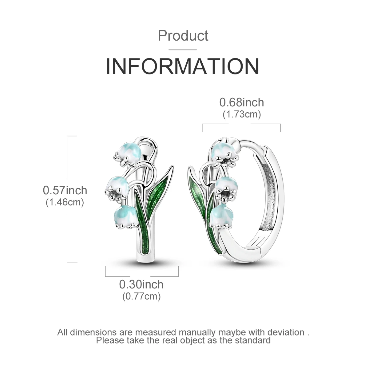 Hoop Earring For Woman 925 Sterling Silver Lily Of The Valley Flower Fit Original Jewelry Diy