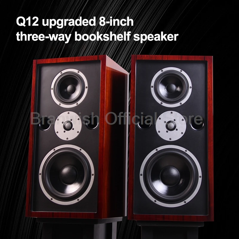 8 Inch Front Speaker Passive HiFi Bookshelf Speaker Three-Way Surround Sound Desktop Speaker Sound Box 150W*2 Speaker