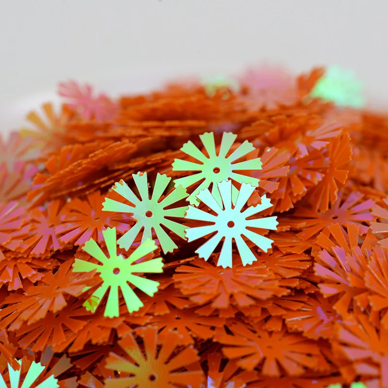 10g/lot 15mm Sunflower PVC Paillette Loose Sequins for Crafts DIY Paillettes Glitter Confetti Garment Sewing Accessories