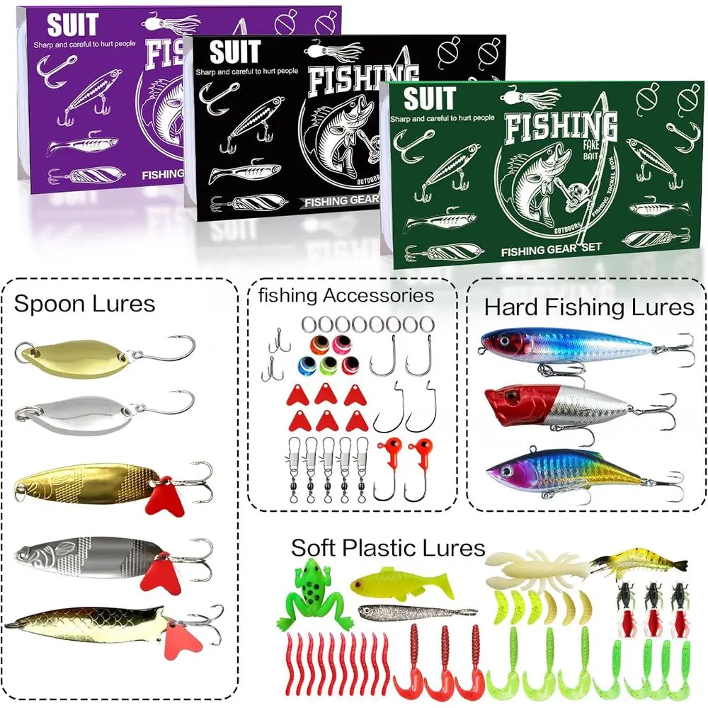 مجموعة صيد السمك والباس وسمك السلمون المرقط والسلمون: السحر والمعالجة والأعلام والملاعق والديدان الناعمة والرقص والمزيد