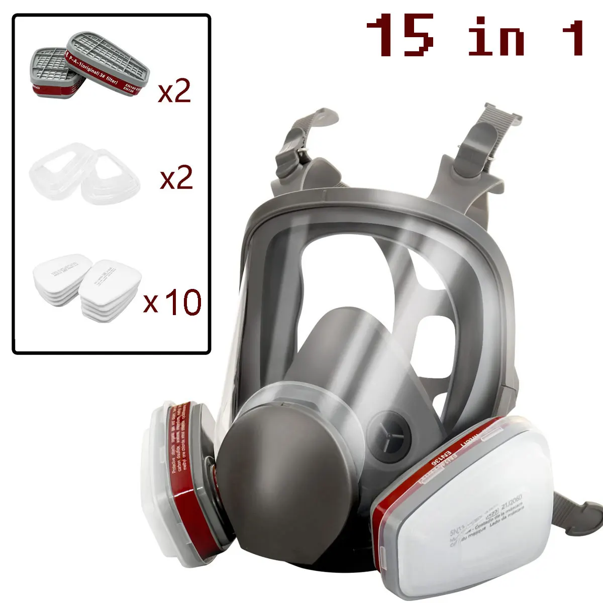 6800 Gas Mask Full Face Large Size Respirator Reusable Full Face Respirator Gas Paint Sprayer Chemical Wood working Dust