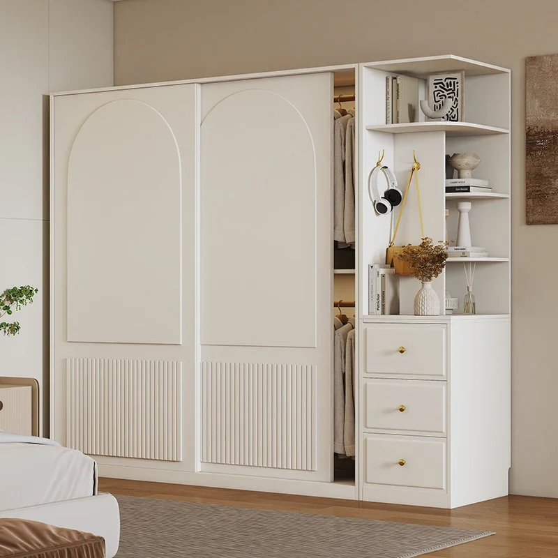 Luxury Storage Wardrobes Tall Sliding Clothes White Dressing Rack Wardrobes Bedroom Girls Cheap Armario De Ropa Home Furniture