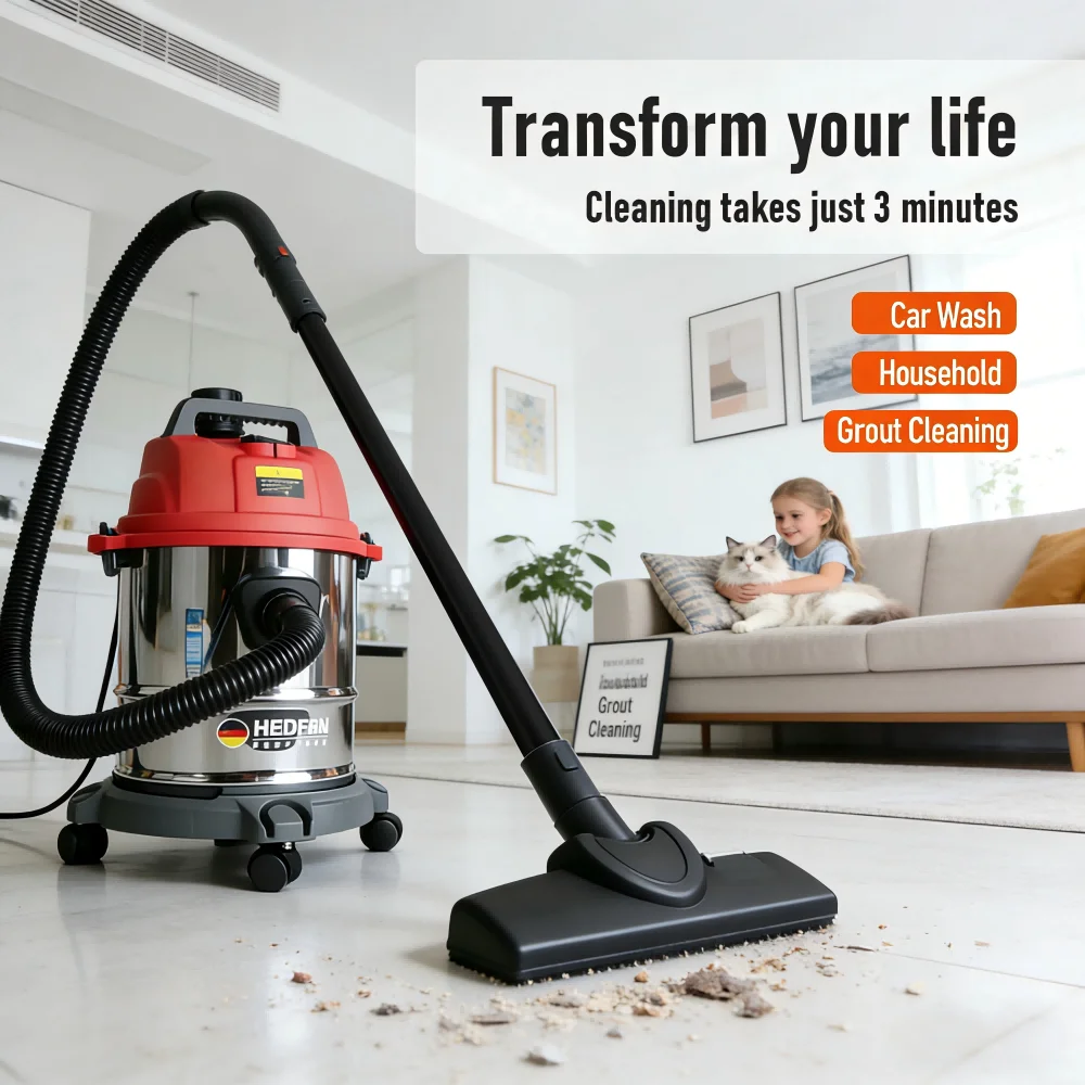 

30L/45L Wet Dry Vacuum Cleaner, High Power Industrial Vacuum for Car Wash, Home, Workshop, Grout & Commercial Cleaning
