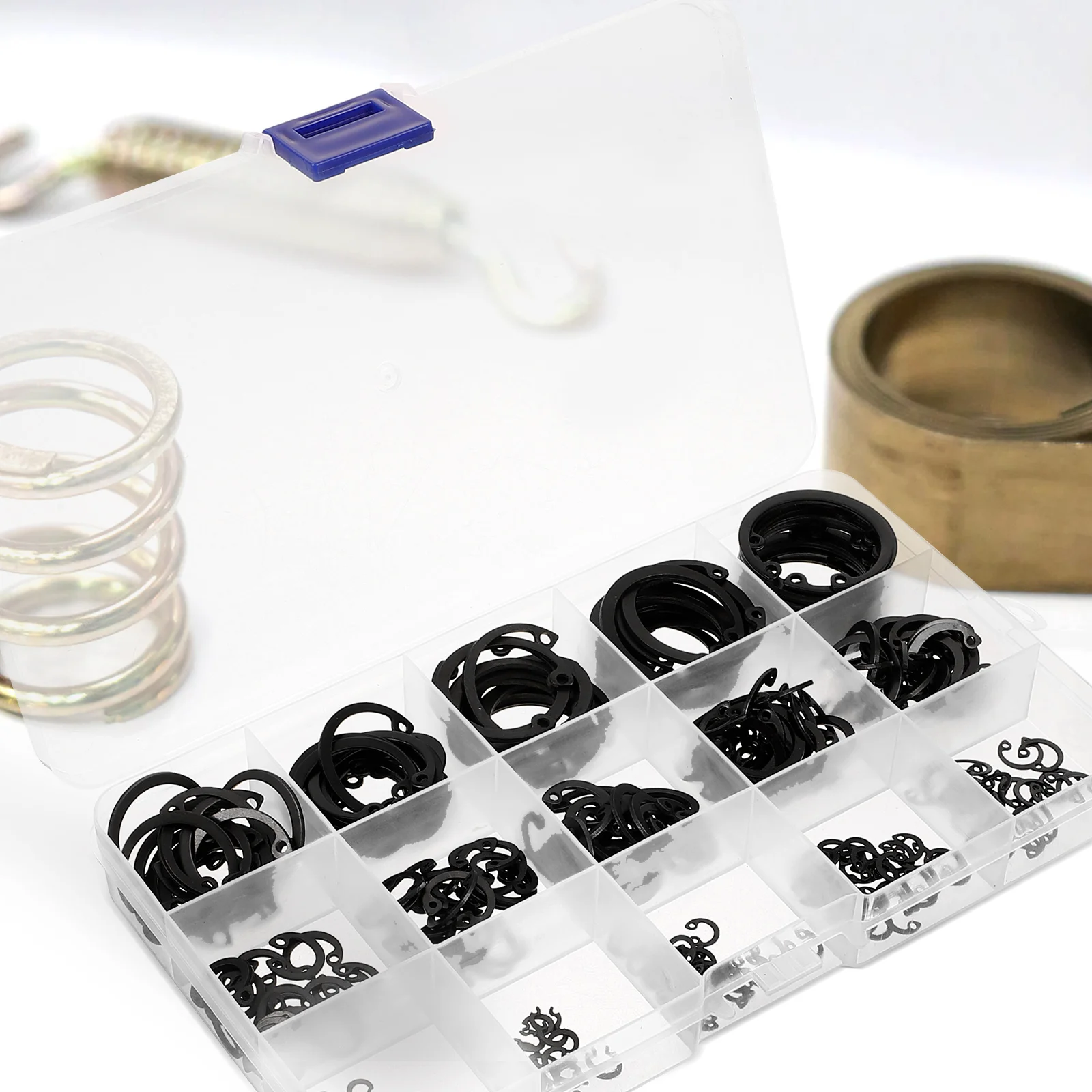 

1 Set Ring Clips Siding External Retaining Rings Heavy Duty Assortment Metal Circlip Boxed Design Long Life Precision