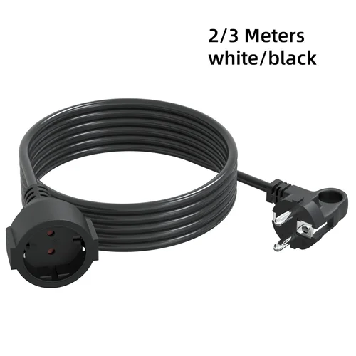 Cable de extensión de alimentación UE de 2/3/5 metros, Cable de extensión de enchufe Schuko de 250V/16A, Cable de alimentación de extensión de enchufe macho a hembra para PC