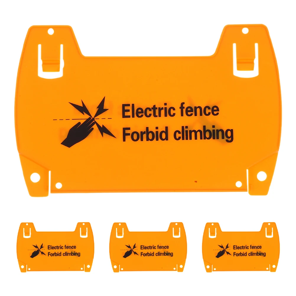 

4pcs Warning Signs Electric Fence Security Signage Weather Resistant Outdoor Plastic Caution Signs For Farm School