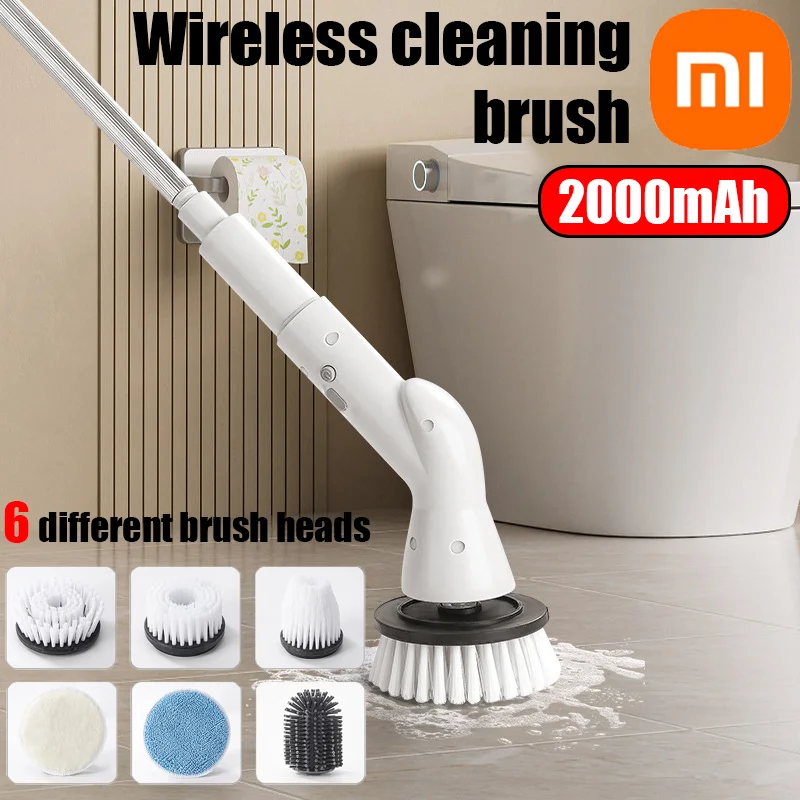 Xiaomi 2000mAh 6-in-1 Electric Cleaning BrushWireless Electric Rotary Clean Brush Shower Cleaning Brush Kitchen Bathroom Home