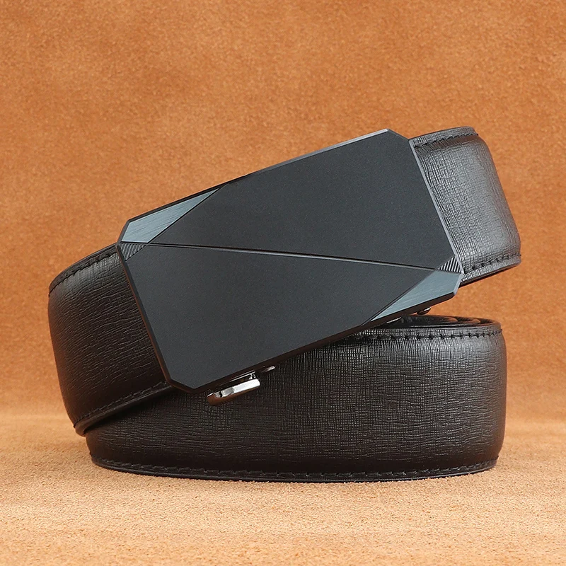 

Business belts men Automatic Buckle full grain leather Internal Waistband luxury famous brand younth casual waist strap