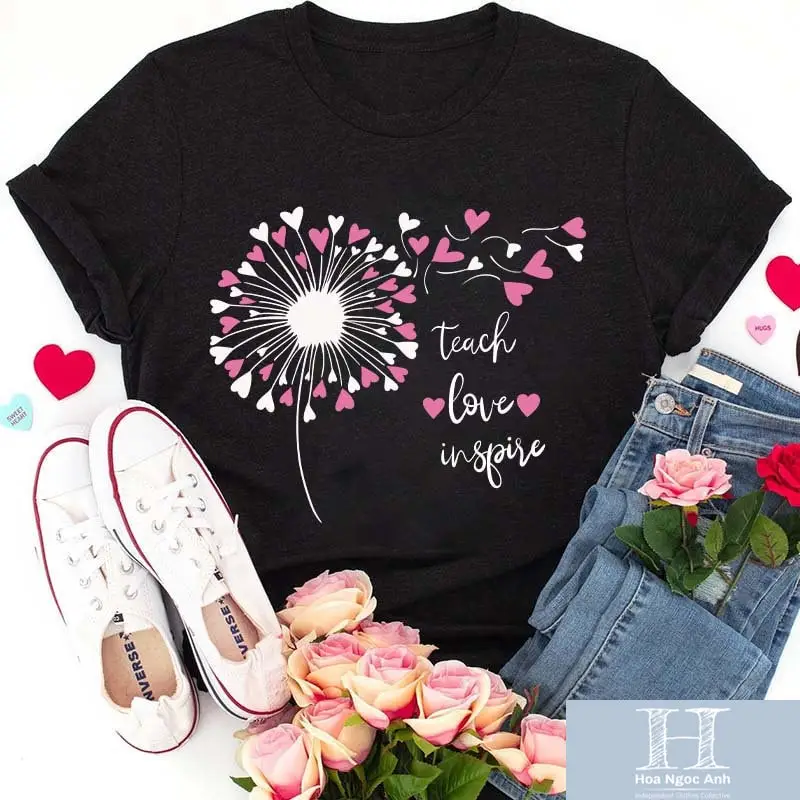 Teach Love Inspire Dandelion Teacher T Shirt Back To School