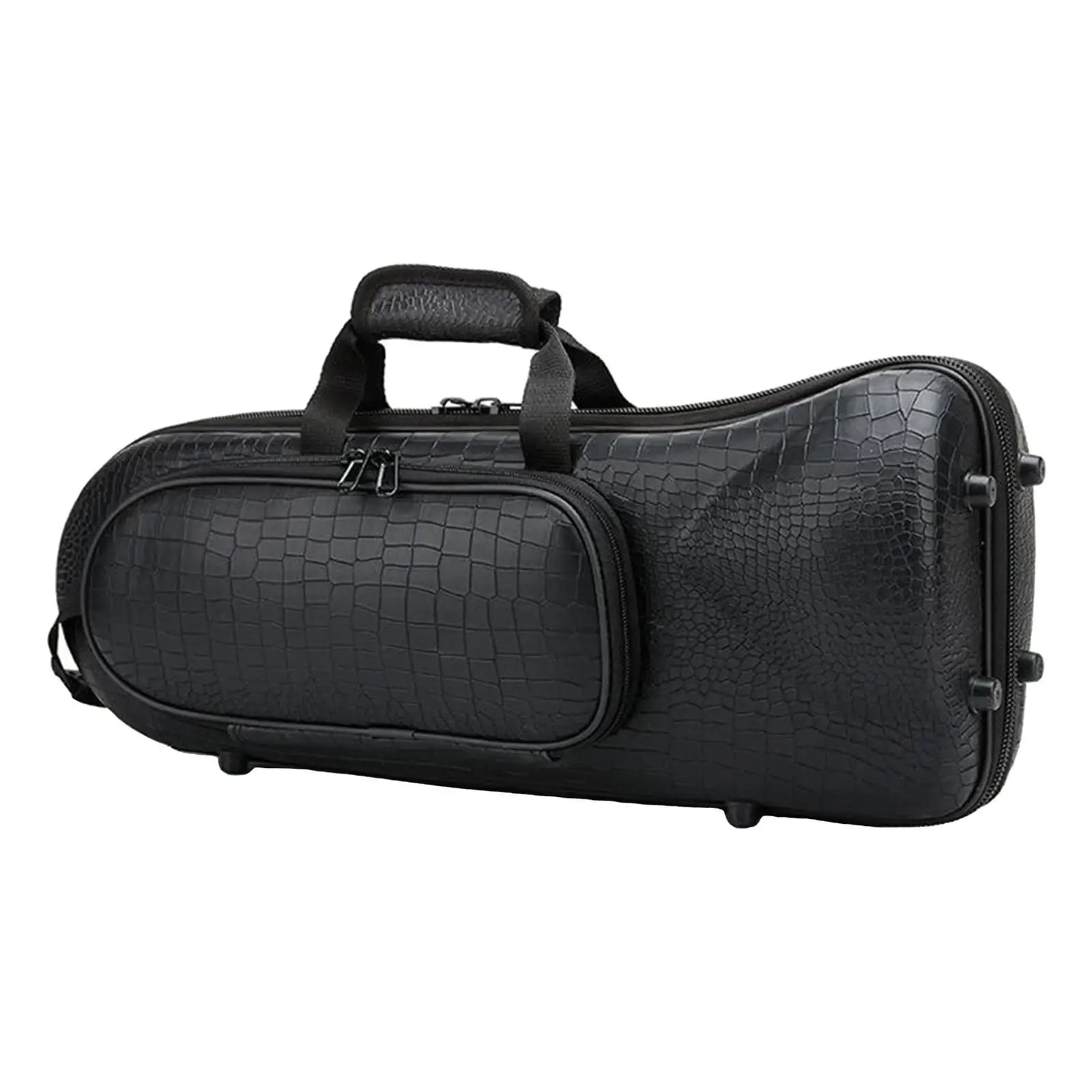 Brass Wind Black Musical Trumpet Case Oxford Gig Bag Black Crocodile Grain