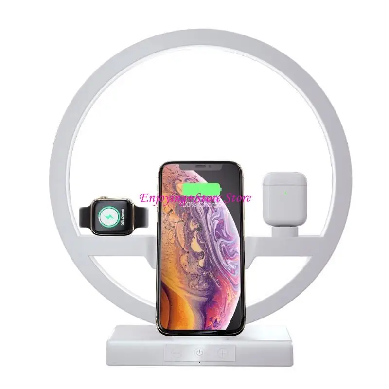 

G6DA 3 in 1 Wireless Station Charging Stand Dock with LED Desk Night Lamp