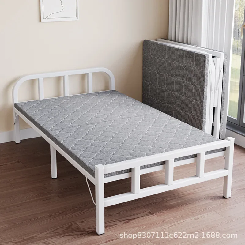 Cama Plegable Individual para Adultos, Cama de Hierro Simple para Siesta, Portátil para el Hogar, Oficina, Dormitorio, Casa de Alquiler