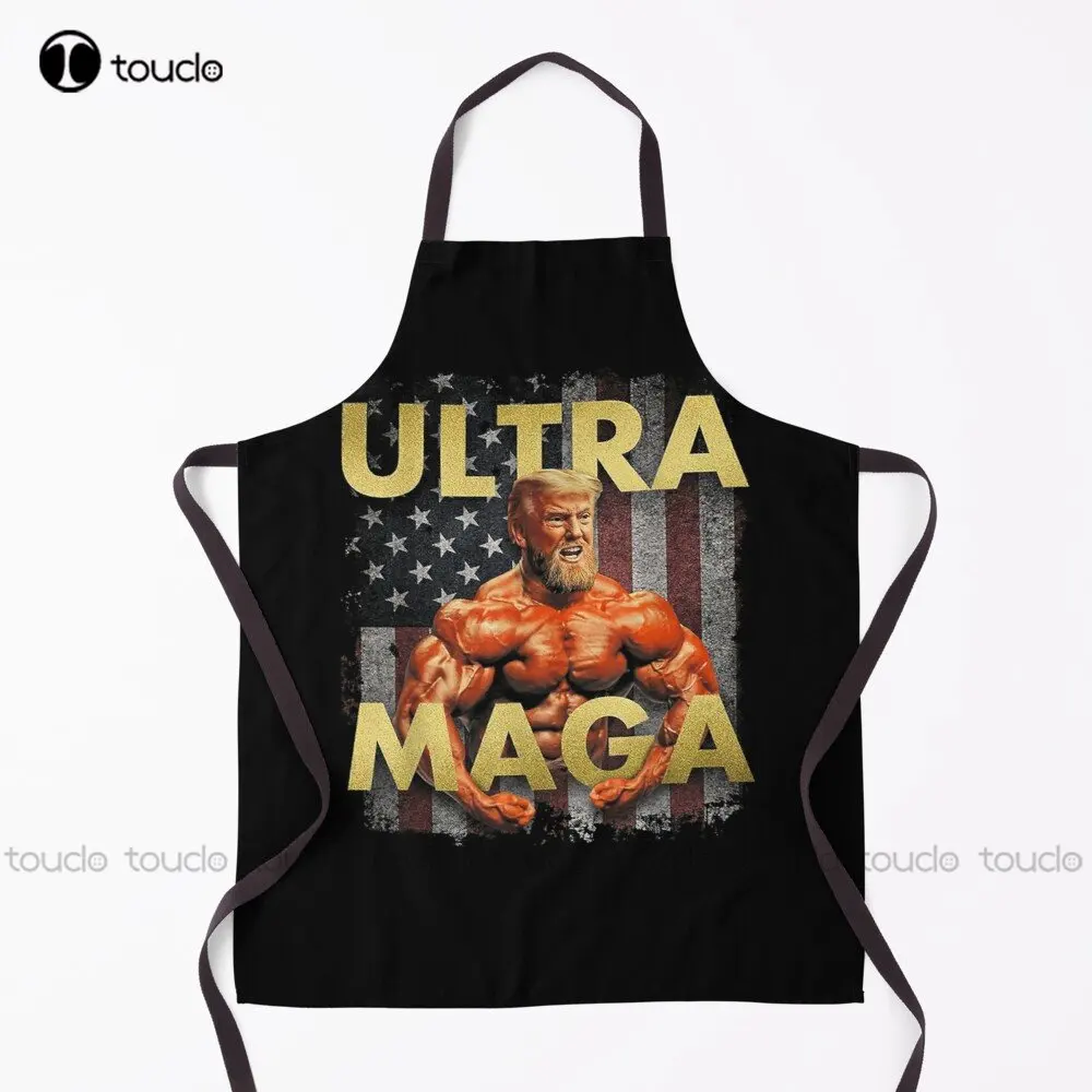 Ultra Maga American Flag Funny Donald Trump Flag Anti Biden Apron Proud To Be Ultra Maga White Waist Apron Custom Cooking Aprons