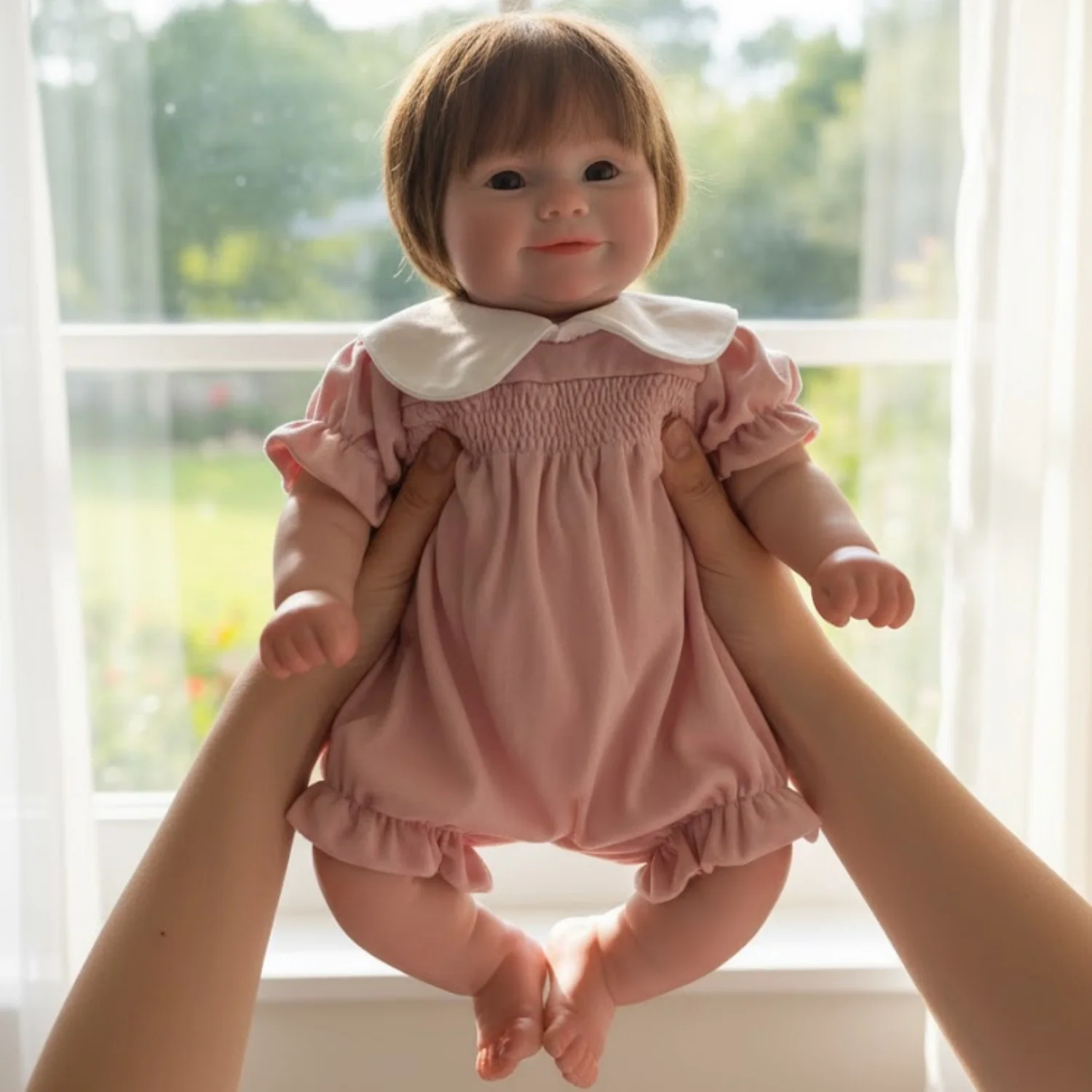 AnjoDoll 47 cm Open Mond Maddie bebe Meisje Wasbare reborn de silicona Poppen Soft Touch Handgemaakte Reborn Siliconen Poppen
