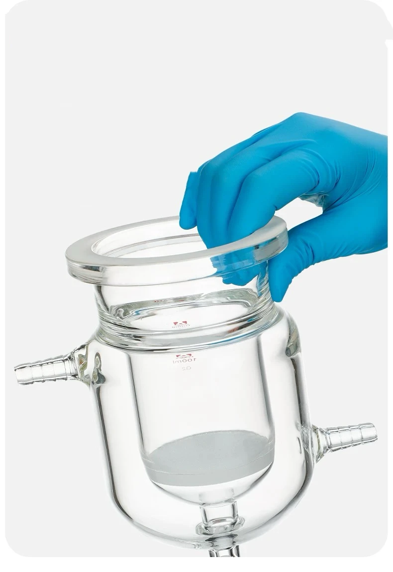 Three Port Double-layer Jacket Open Reactor, G2 Sand Core Filtration, PTFE Switch Valve, Solid-lLiquid Phase Separation Reactor