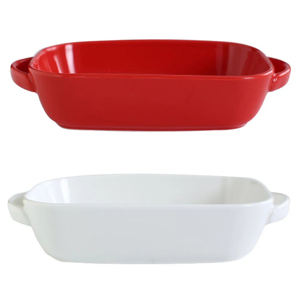 

2 шт. овальный керамический бинауральный противень с ручкой, термостойкая тарелка для супа, блюдо для чизкейка, бытовые формы для выпечки