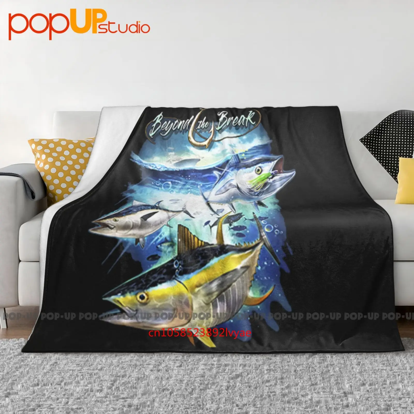 Atún pescado barco canotaje pescador caña carrete fuera de la costa pesca manta ultrasuave colcha invierno funda de sofá fundas de cama