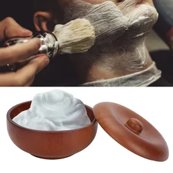 Brosse de rasage en bois, bol, tasse de crème de savon, bol de rasage professionnel, outil de barbier