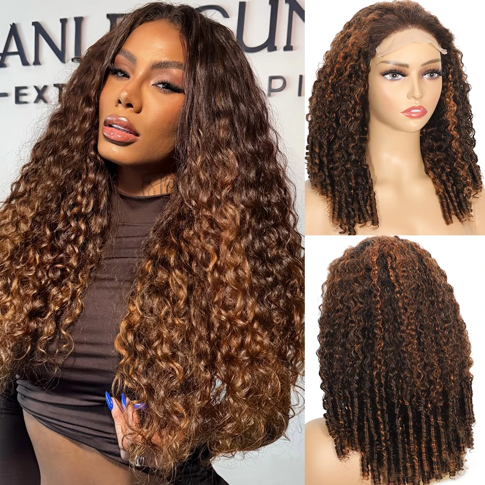 

100% бирманские девственные волосы, вьющиеся 5x5 HD парики с кружевной застежкой, 250% плотность, светлый омбре, глубокие вьющиеся бесклеевые парики со спиральными концами