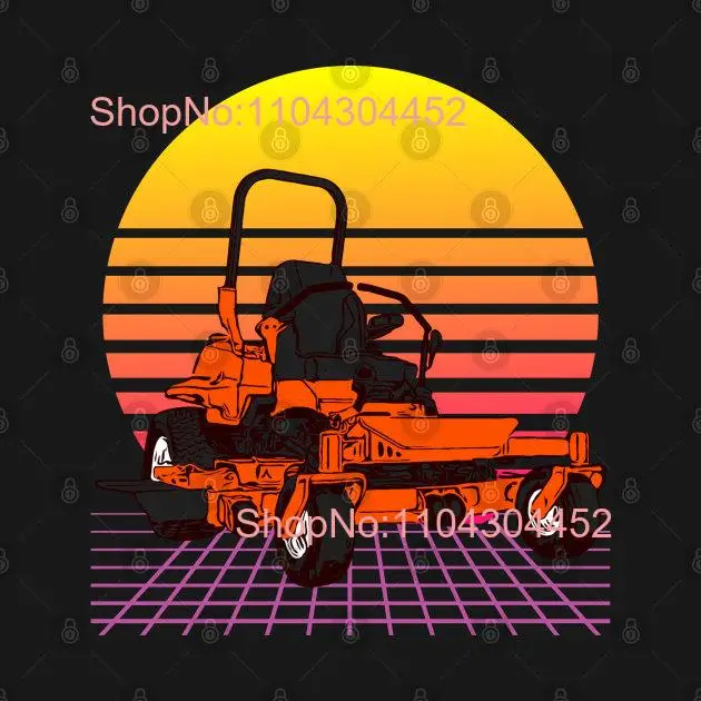 Retrowave Zero Turn Lawn Mower Landscaping Classic T Shirt long or short sleeves