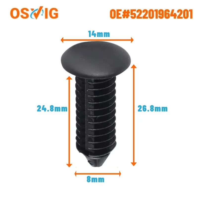 

30pcs Oem 52201964201 Clips For Bmw Fir Tree Black Plastic Retainer 8mm