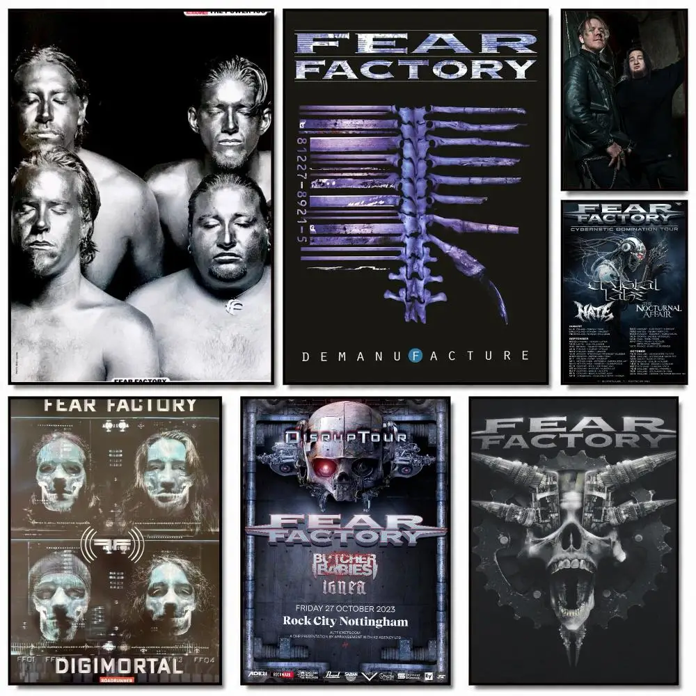 band F-Fear Factory-Y Poster Removable Wall Sticker for Home Cafe Bar Office Interior Decor