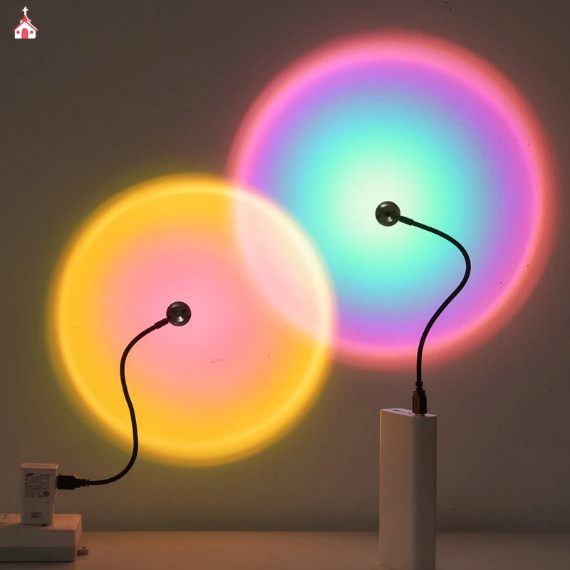

LED Sunset Lamp Nightlights USB Projector Birthday Party Decoration Mood Lights For Bedroom Living Room Wall Photography