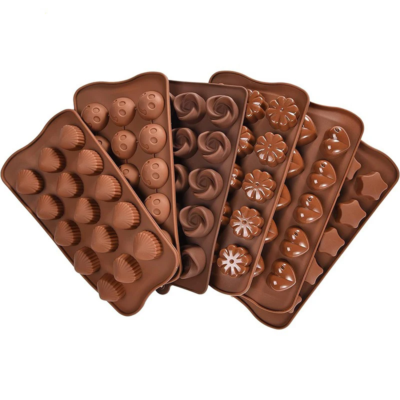 5-8PCS/set Silicone Chocolate Molds, Non-Stick Candy Molds for Making Bite Size Chocolates, Candies, Truffles, Gummies, Jelly - view 4