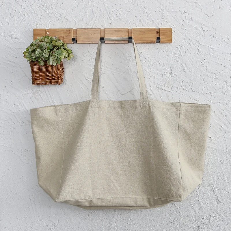 Retro Cotton Linen Shoulder Bags Large Capacity Handbag Portable Shopping Bag Supermarket Environmental Cloth Pouch Women Bag