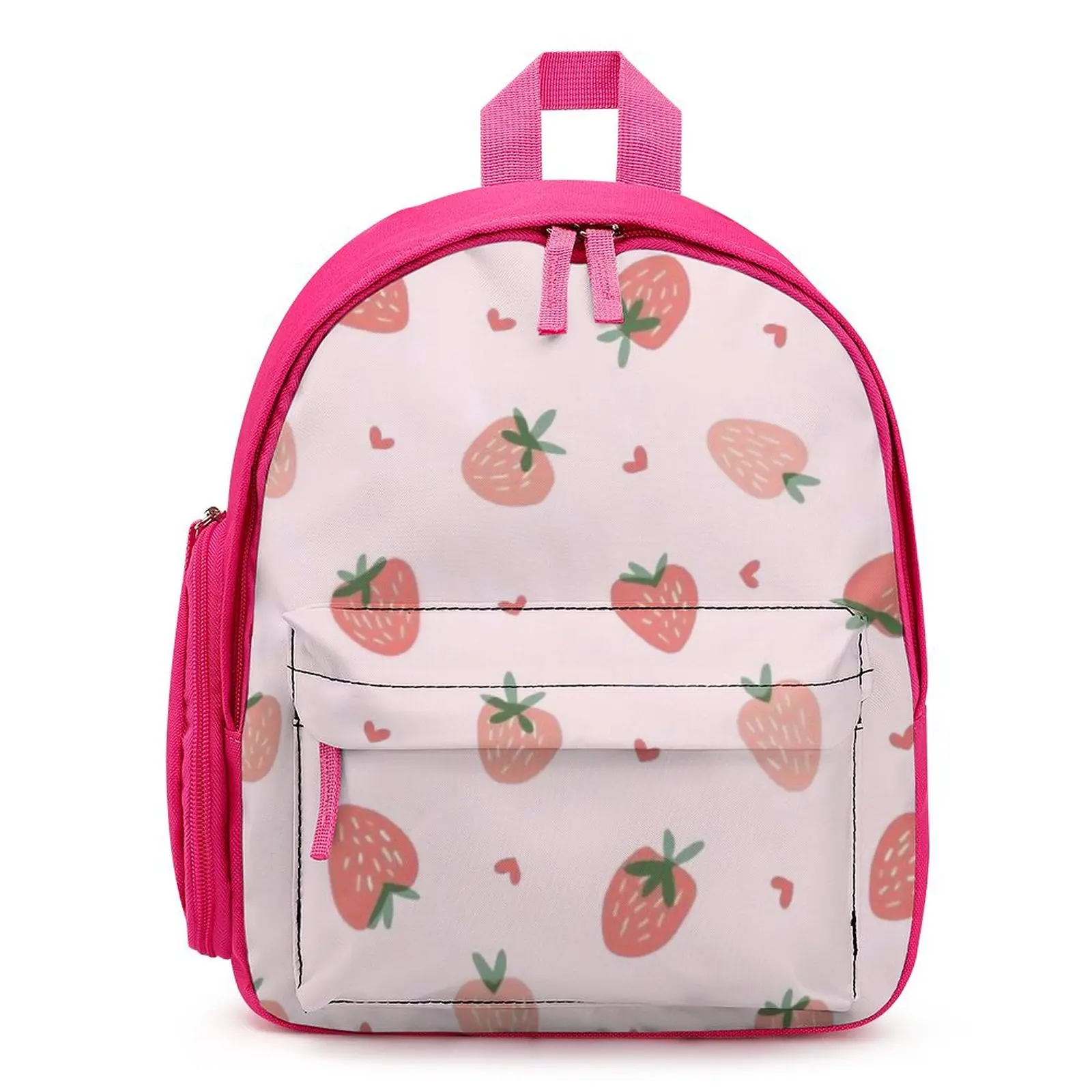 Mochila morango bonito para meninas, padrão dos desenhos animados, personalizado, pequena princesa Fairy Backpack, criança pequena