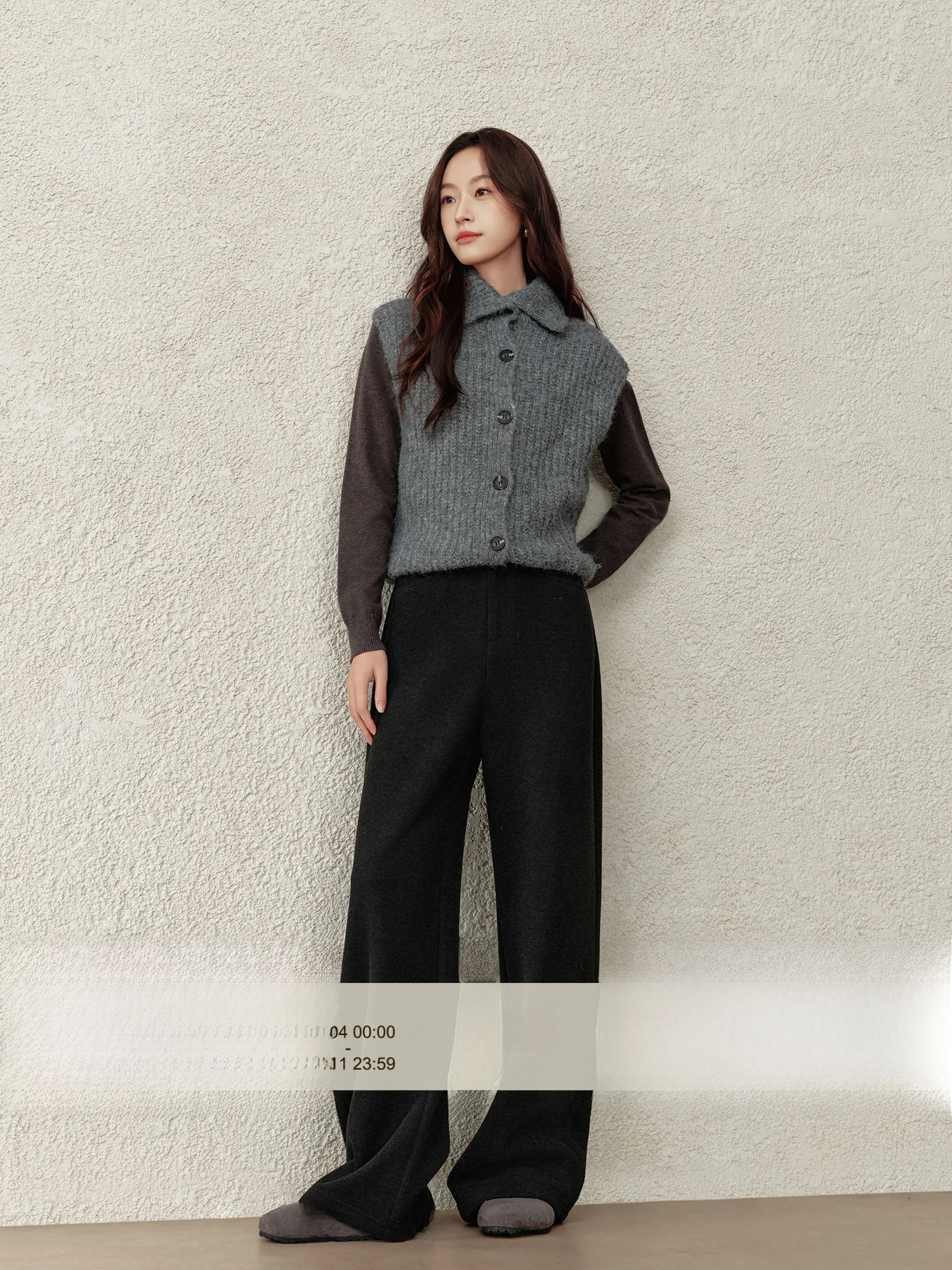 

Deep ey Fce Lined Camere Casual Pants Women's Warm Loose Straight Leg Winter Trousers Comfortable High Waist Casual Sle