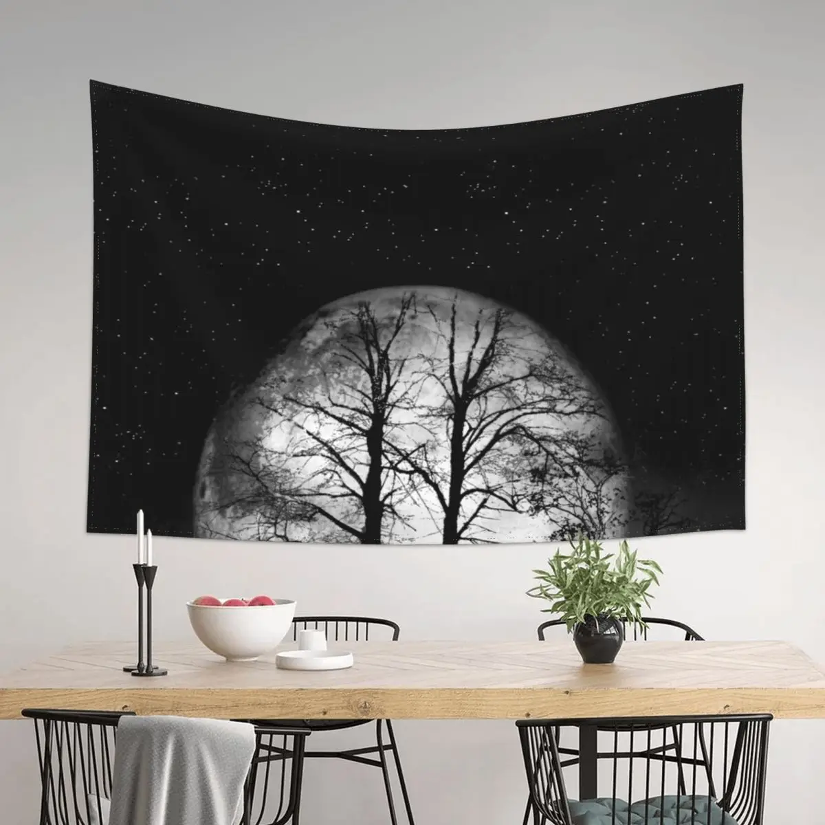 

black cat full moon Tapestry Nordic Home Decor Hanging Wall Japanese Room Decor Tapestry
