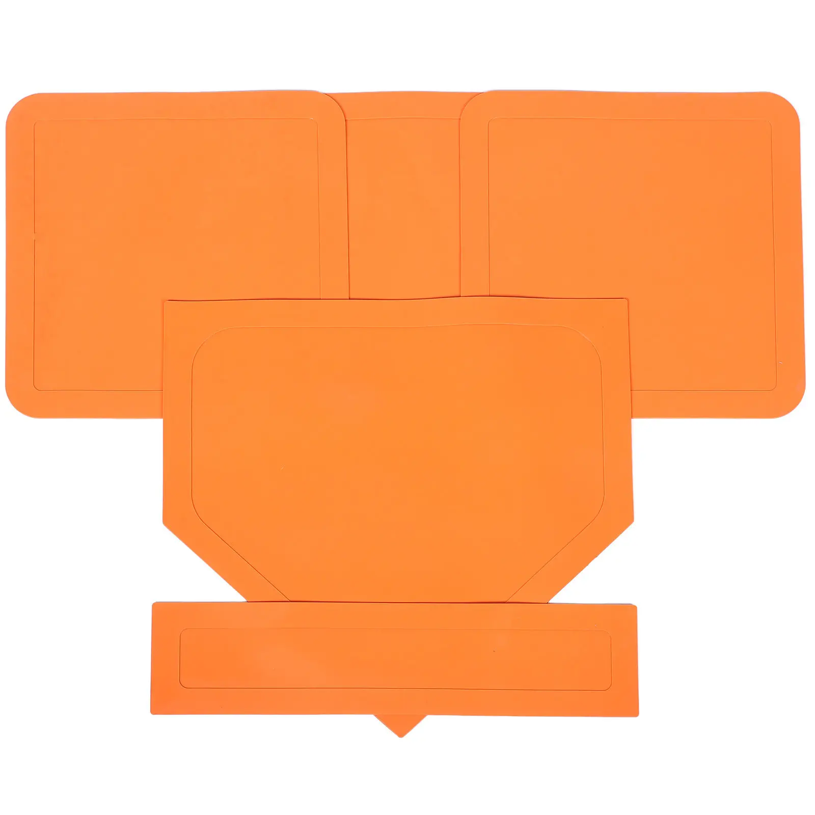 

5Pcs Thickened Rubber Baseball Softball Bases Waterproof Pitching Mat Home Plate for Coaches Teams Bases for Kickball