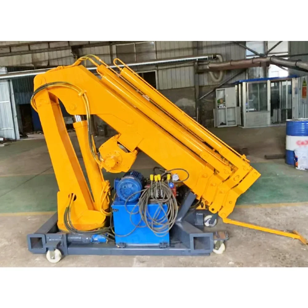 Folding arm marine folding arm crane hydraulic fixed crane detachable