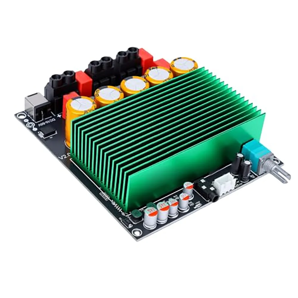TPA3255 Power Amplifier Board, 2.0 Ch 1200W Dual Chip Audio Amp Module, 4 Layer Protection, Aluminum Heat Sinks, for Home Audio.