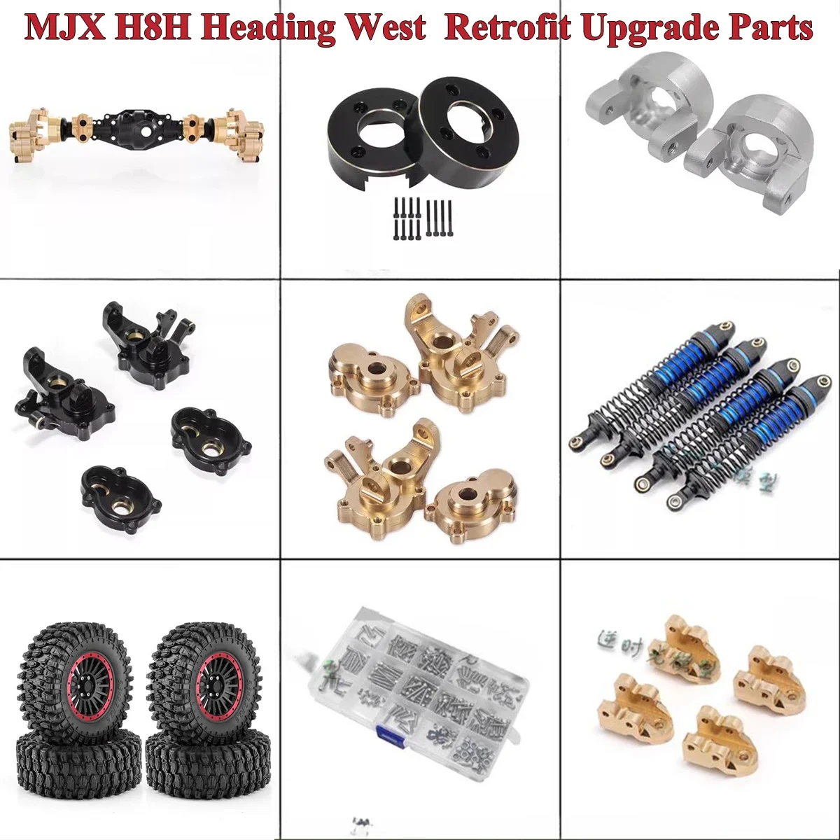 

MJX H8H Heading West 1/8 RC Climbing Car Parts Stainless Steel Chassis Armor Bridge Side Weight Upgrade Refit Accessories