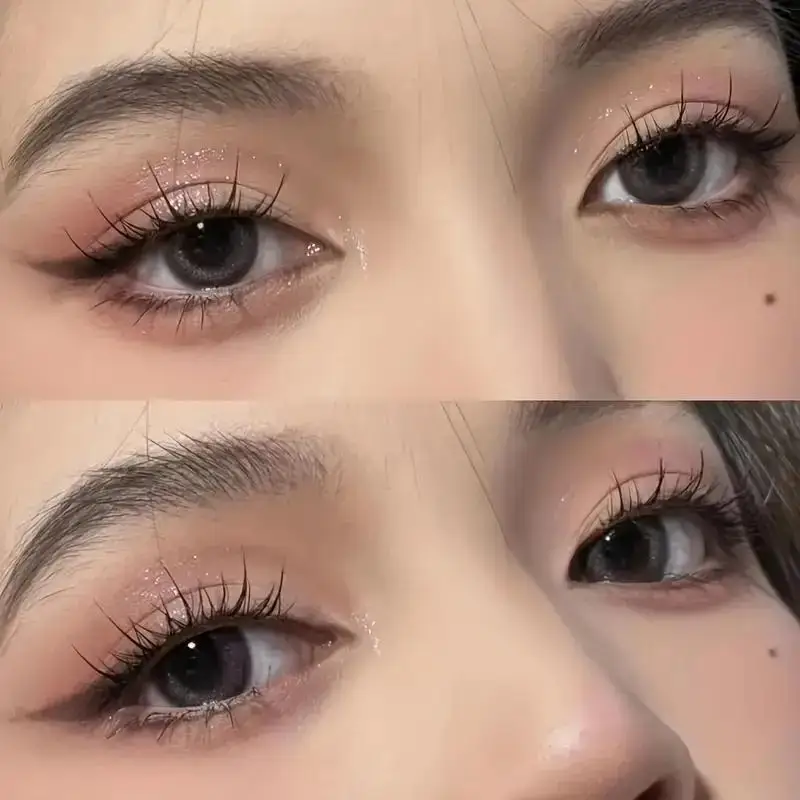 5 pares de pestañas postizas onduladas con tallo transparente, reutilizables, aspecto Natural, herramienta de maquillaje de belleza cosmética, mejora la apariencia de los ojos