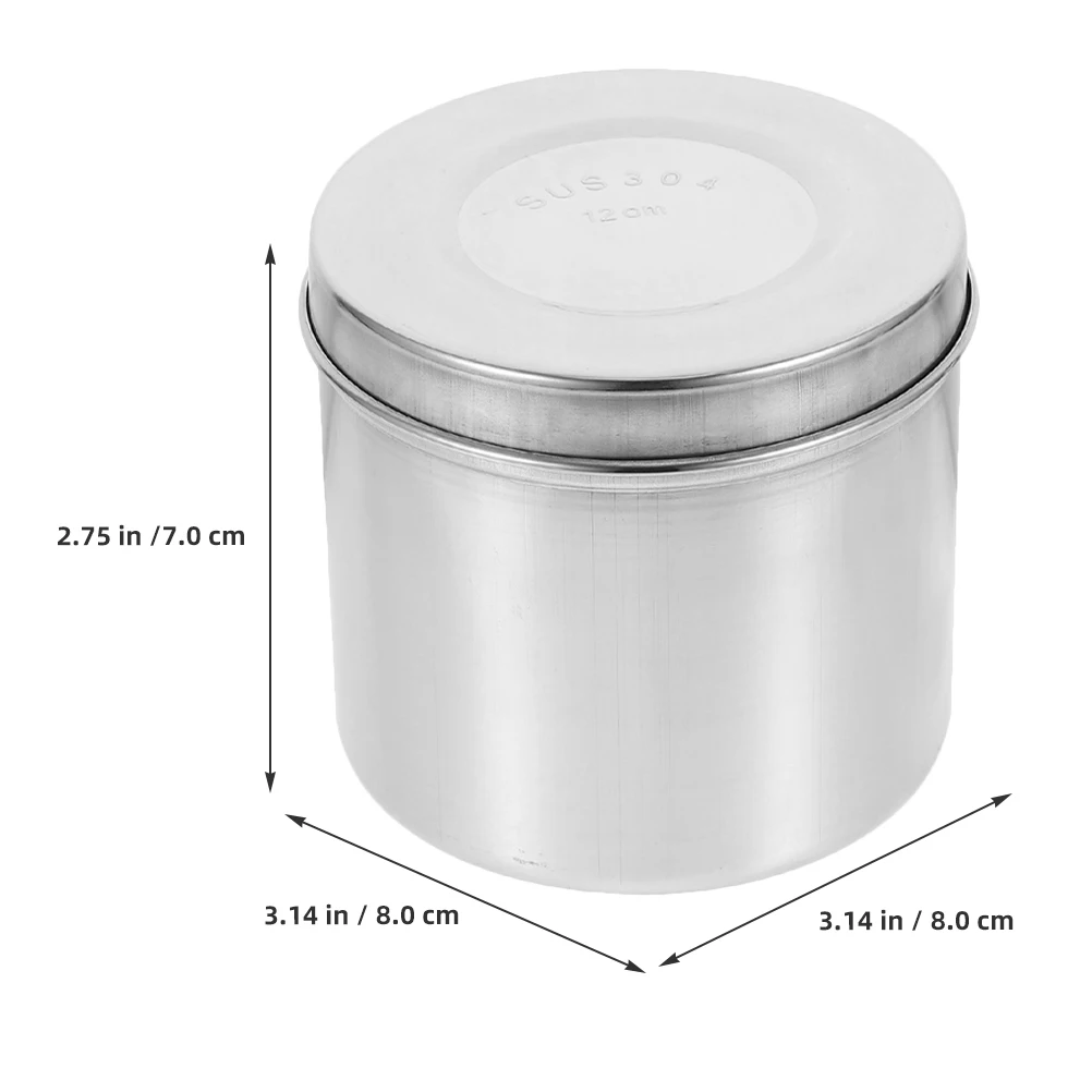 

2 Pcs Ointment Jar Stainless Steel Gauze Portable Container with Lid Small Jars Lids