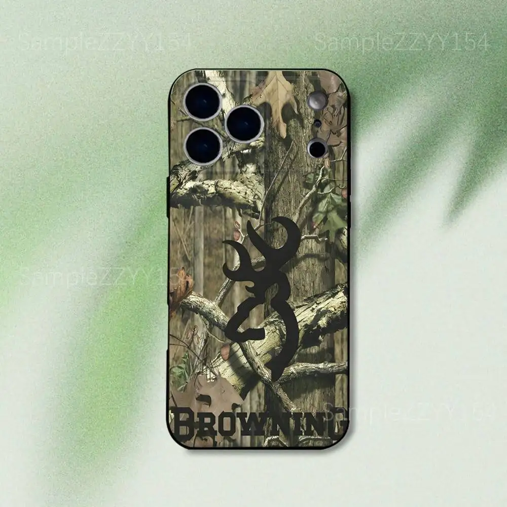 Чехол для телефона Cool B-BrowningS Huntings для iPhone 17,16,15,14,13,12,Pro,Max,Plus,E,SE4,Air,Mini Black Soft Funda