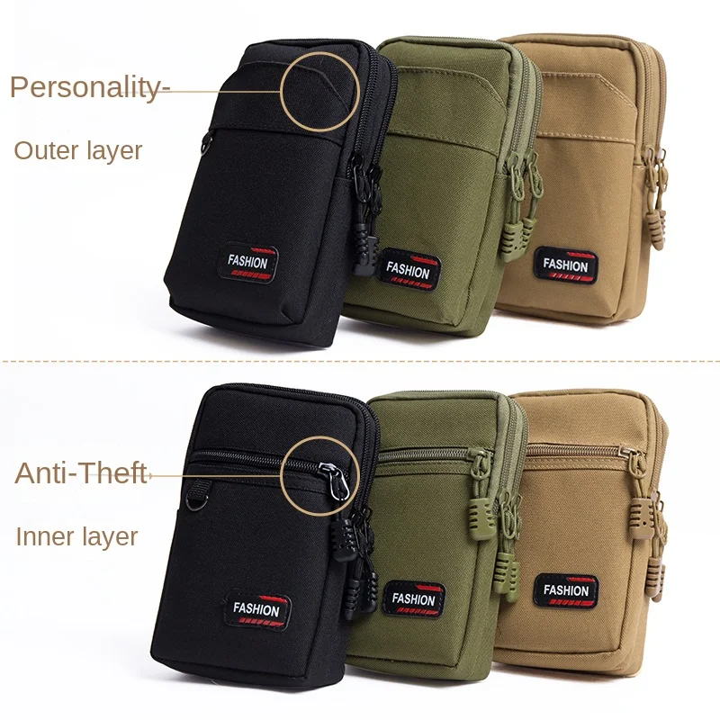 Nylon Tactical Bag Outdoor Molle  Waist Cycling Men Phone Pouch Camping Hunting Tactical Waist Bag EDC Gear Purses