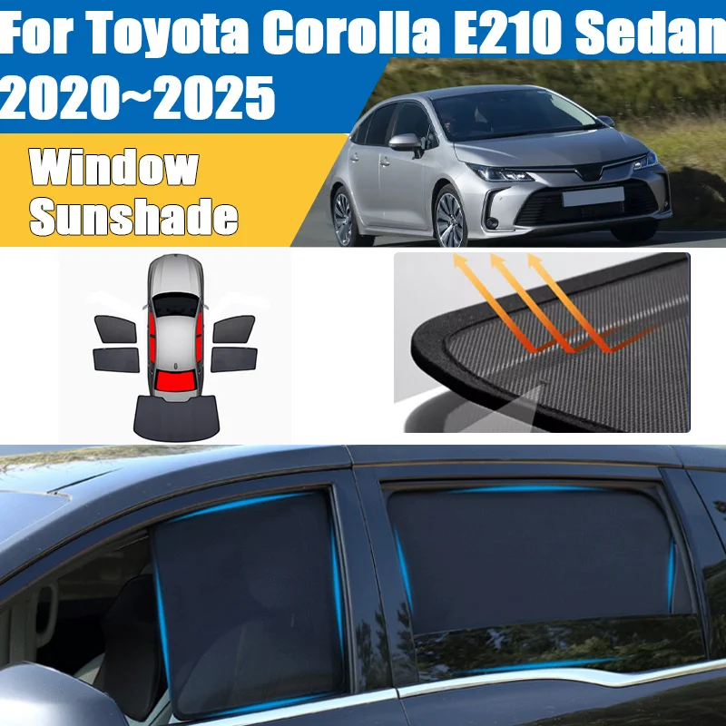 

Солнцезащитный экран для автомобиля Toyota Corolla E210 Sedan 2020-2025 2023, затемняющая сетка, блокирующая УФ-лучи, шторка на лобовое стекло, автомобильные аксессуары
