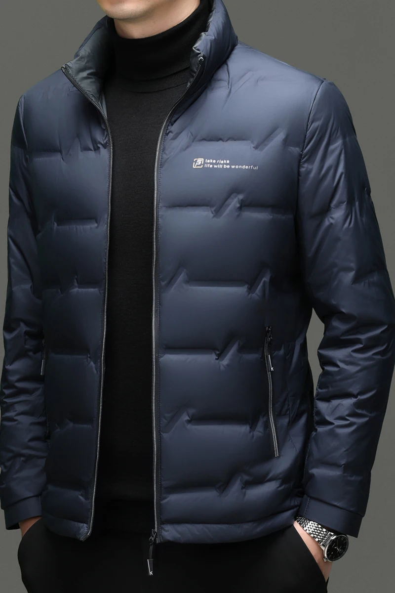 Jaket Musim Dingin 2026 Merek Mewah Ringan Mantel Pria 90% Lapisan Bulu Bebek Putih Jaket Olahraga Santai Luar Ruangan Pria