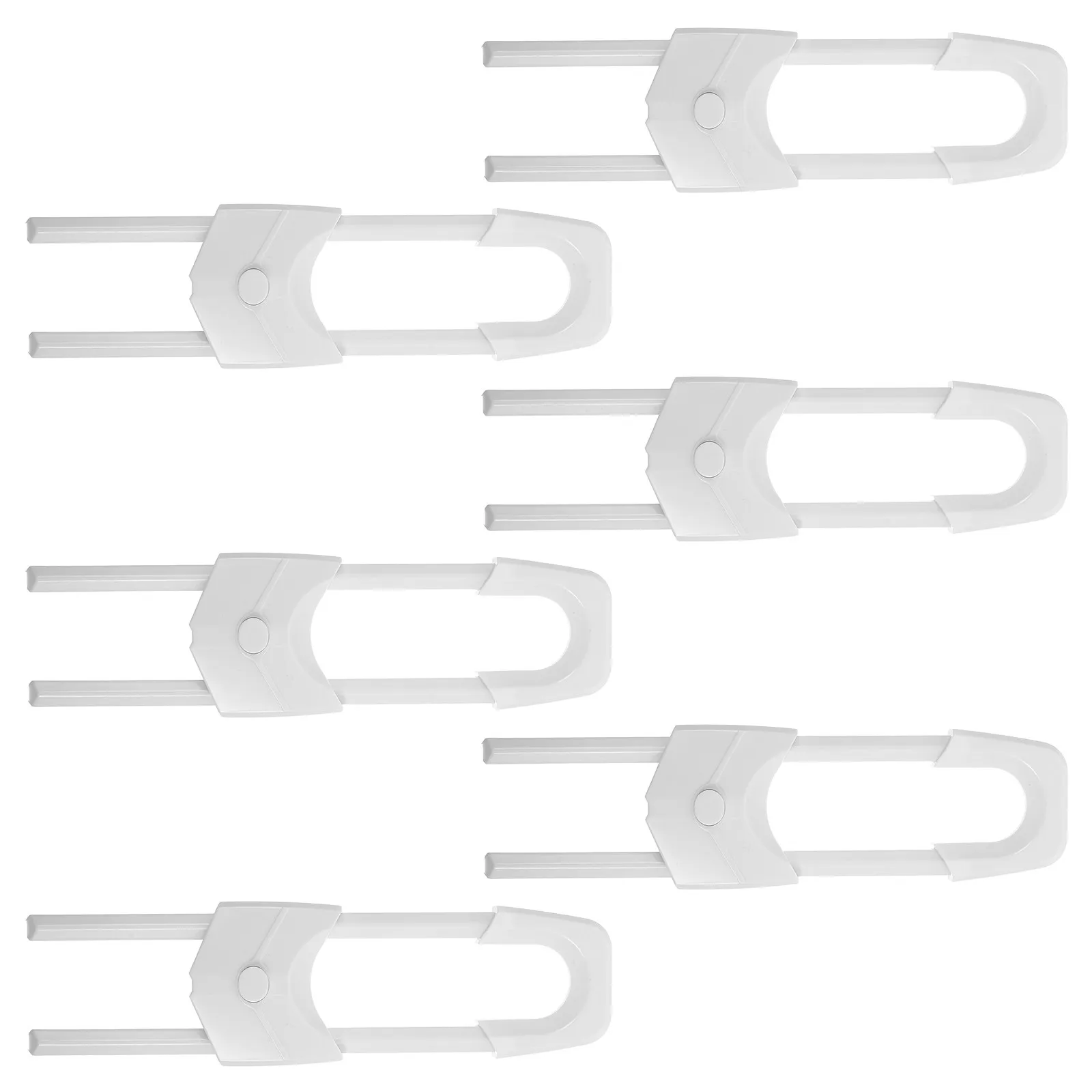 

6Pcs Baby Cabinet Safety Latches Plastic Child Safety Locks for Cupboard Doors Refrigerator Drawers Kitchen Baby Proof