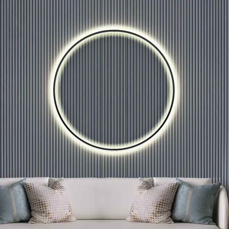 ZIMULONG Minimalist LED Circle Background Wall Lamp Hall Hotel Night Lights Bedside Lamps Home Indoor Decor Sconces Living Room