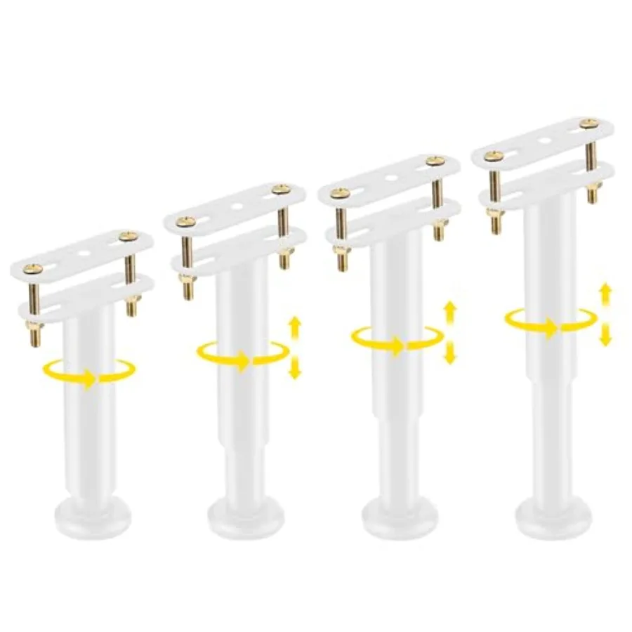 

4 Pcs Adjustable Height Bed Support Legs [with Screws] 10-17 inch Metal Heavy Duty Bed Replacement Legs Bed Slats Support Legs