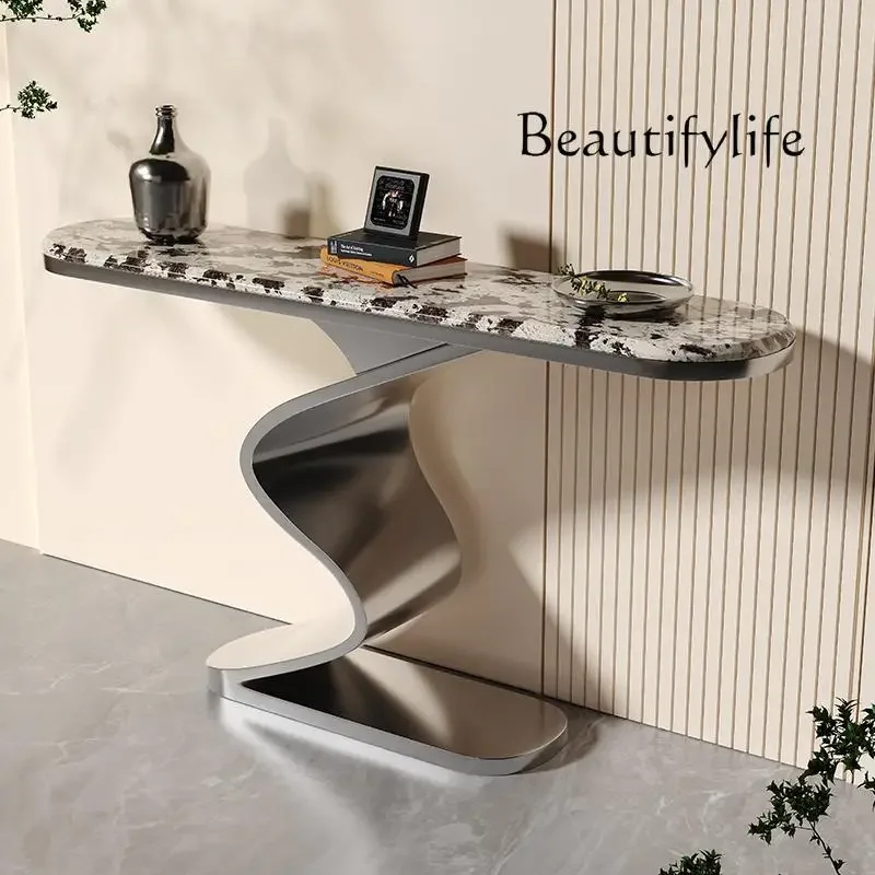 X40 Entry Entrance Table Opposite The Door, Modern Italian Villa High-end Luxury Stone Living Room Partition End View Table