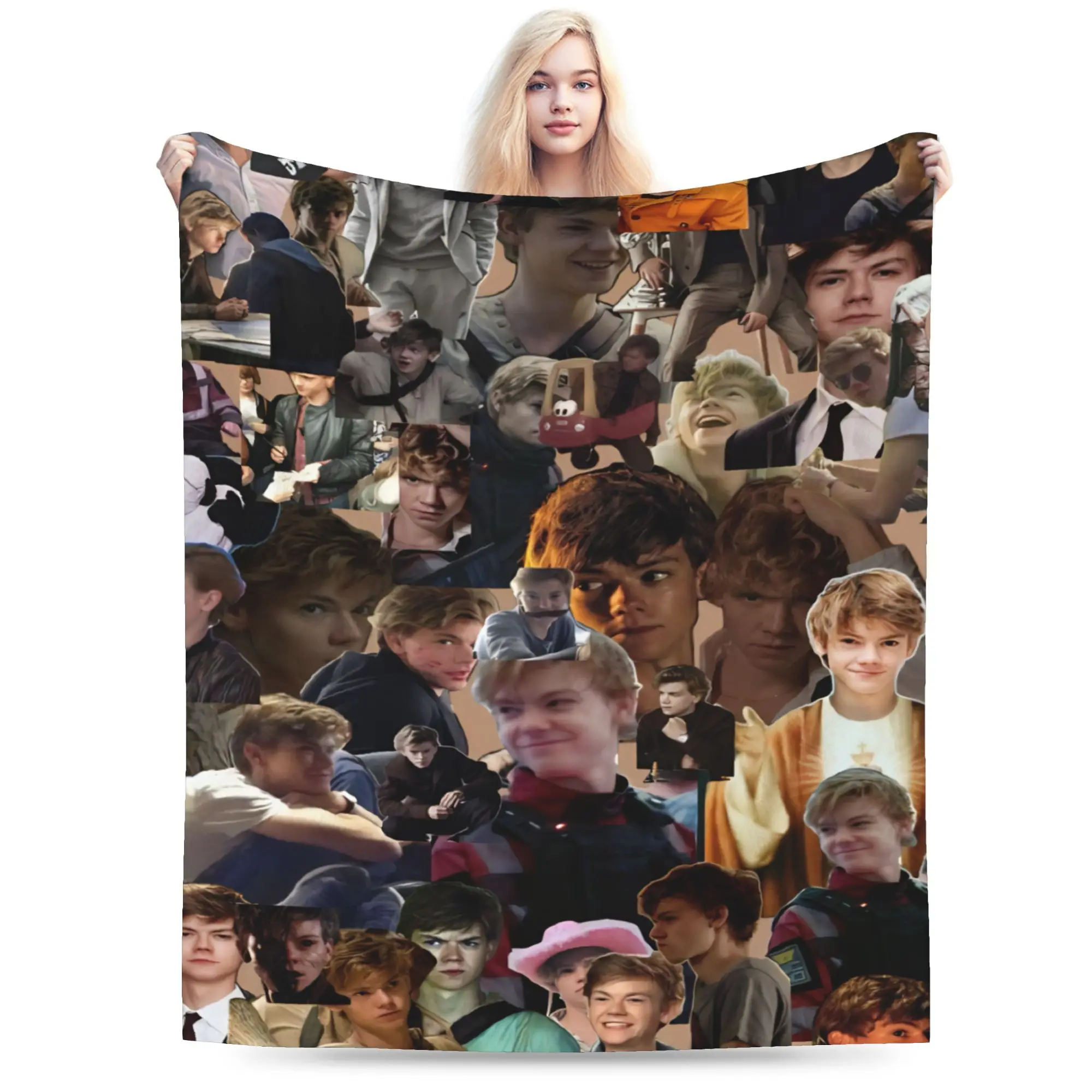 Y2K Thomas Brodie-Sangster Blanket Ultra-Soft Flannel  Cozy Throw Blankets Machine Washable