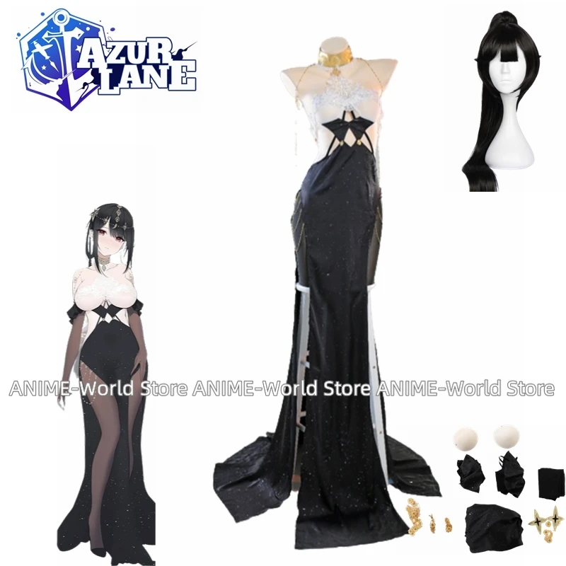 Game Azur Lane Chenhai Cosplay Costume Christmas BlackFriday Chinese Dress Sexy Cosplay Wig