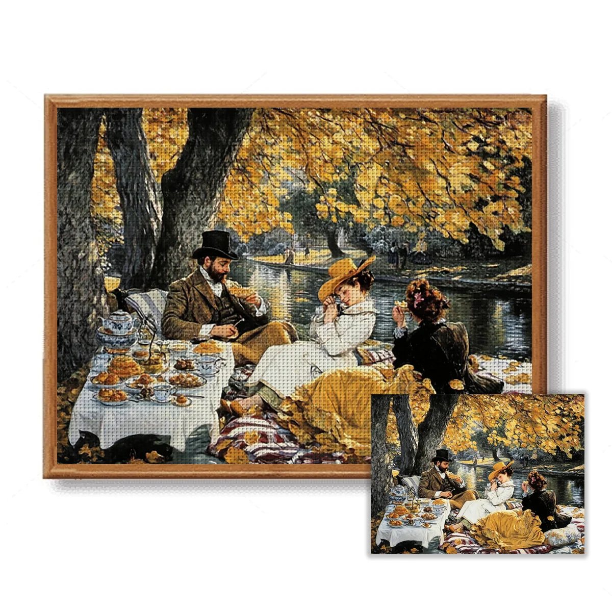 Pre printed cross stitch set
